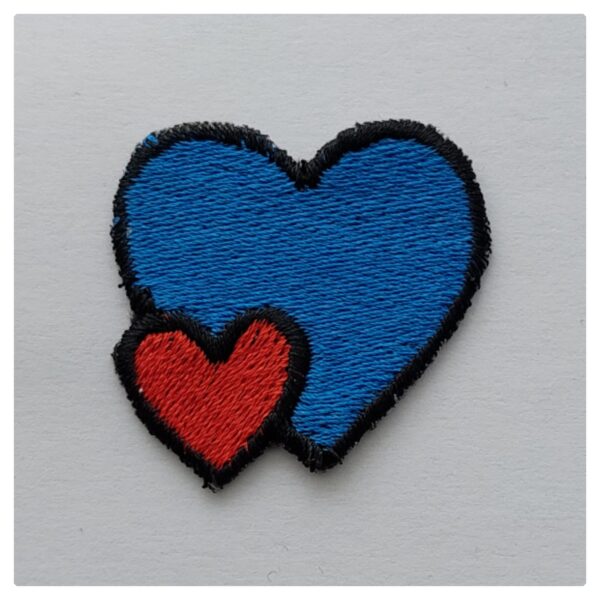 Strijkpatch Twee hartjes - Afbeelding 2