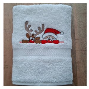 Handdoek - Kerstman en Rendier