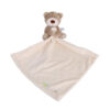 Zacht gepersonaliseerd knuffeldoekje met teddybeer voor baby, beige-wit, 28x28 cm.